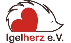 Logo des Vereins Igelherz e.V. zeigt einen gezeichneten Igel mit einem roten Herz
