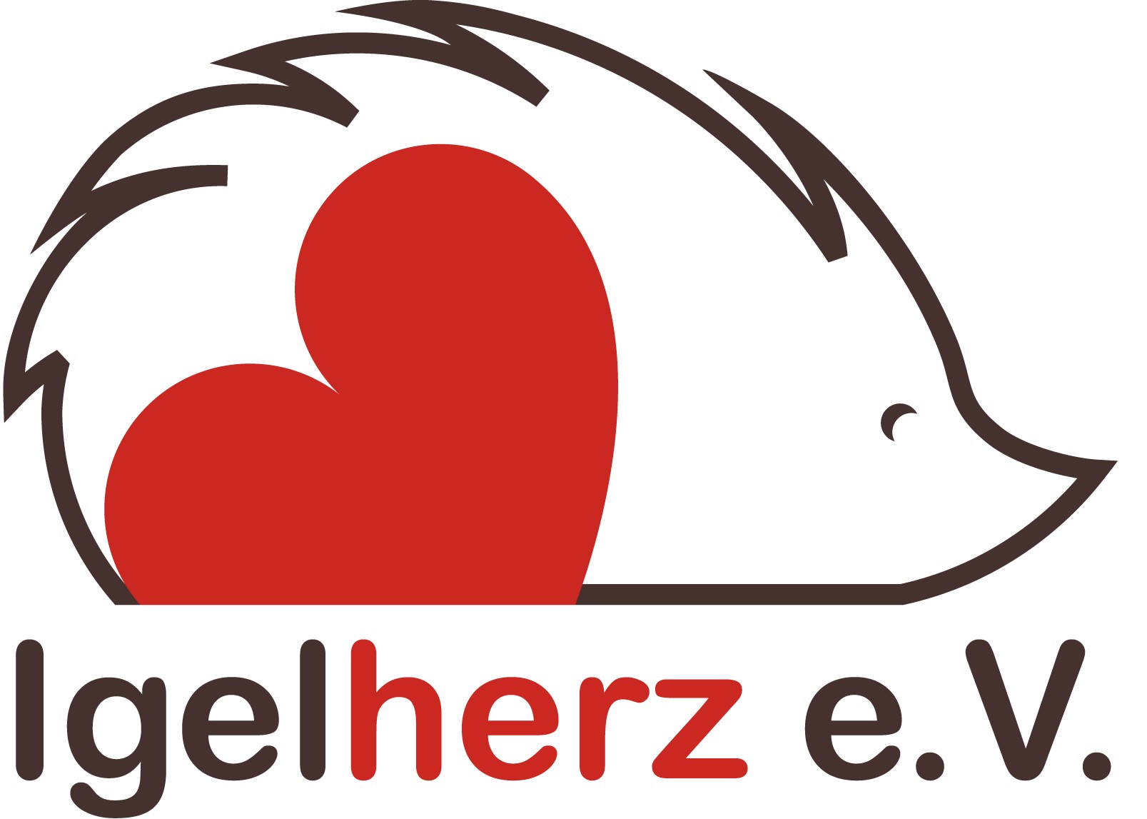 Logo des Vereins Igelherz e.V. zeigt einen gezeichneten Igel mit einem roten Herz